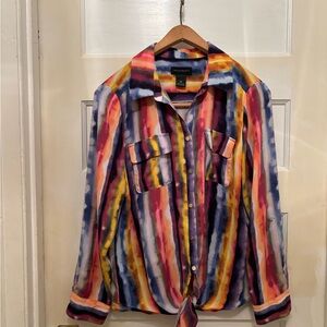 Rainbow color Investments by Dillard’s women medium shirt/blouse.